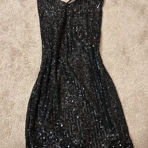 Elegant Black Sequin Dress